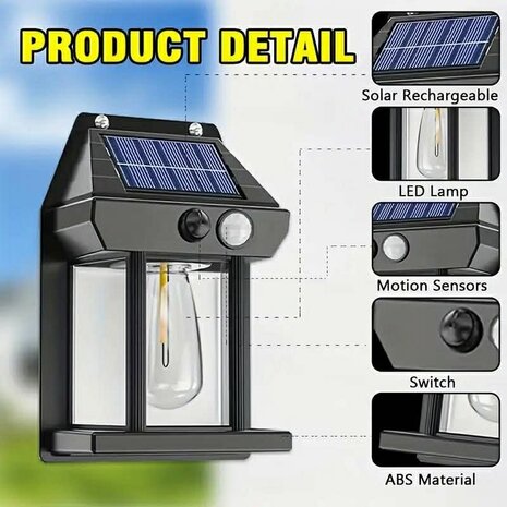 Zonnebestendige IP65-lampen voor buiten, beweegbare sensoren, LED-terraslampen, bewegingssensorlampen