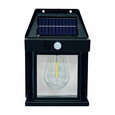 Solar Buitenlamp met bewegingssensor - Wandlamp - Waterdicht - IP65 weerbestendig - Zwart