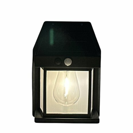 Solar Buitenlamp met bewegingssensor - Wandlamp - Waterdicht - IP65 weerbestendig - Zwart
