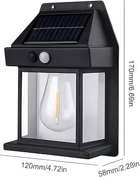 Solar Buitenlamp met bewegingssensor - Wandlamp - Waterdicht - IP65 weerbestendig - Zwart