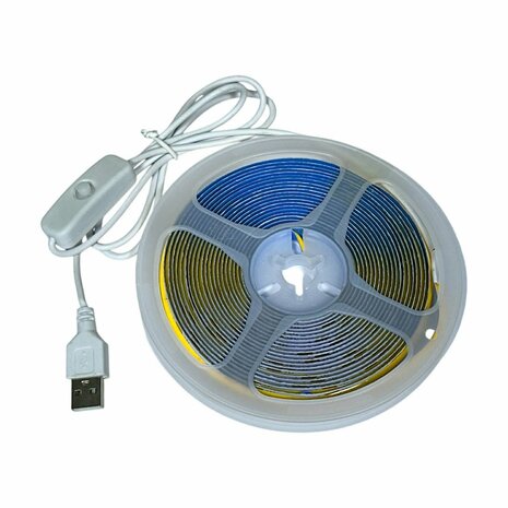 USB LED Strip 5 Meters Cool White 6500K &ndash; COB LED Lighting for Bright and Modern Light