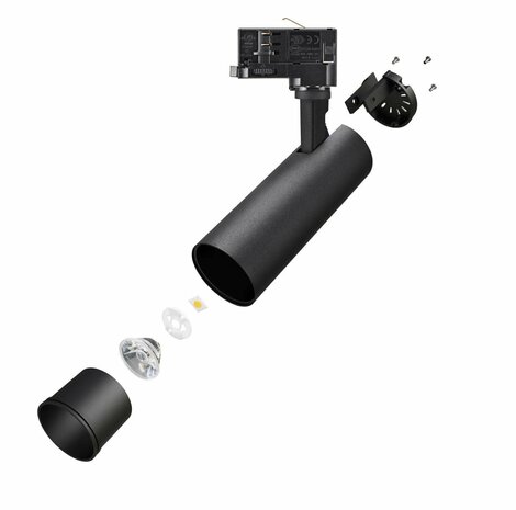 LED-Schienenstrahler Schwarz - 10 bis 30 Watt (CCT, manuell einstellbar) Lichtfarbe: einstellbar auf 3000K, 4000K, 6000K (CCT, manuell einstellbar)