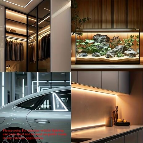 USB LED Strip 5 Meters Warm White 3000K - COB LED Lighting - Self-Adhesive, Flexible &amp; Cuttable