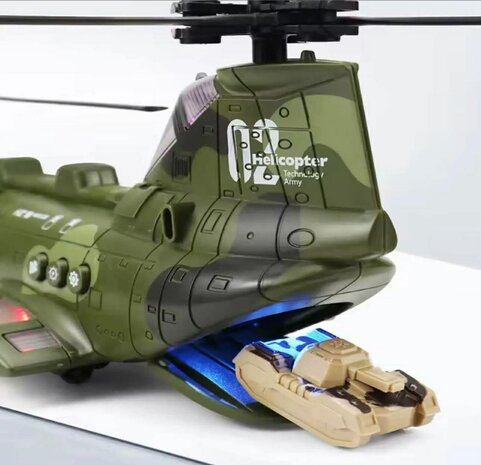 Chinook leger helikopter voor kinderen met kleurrijke lichtjes en geluiden