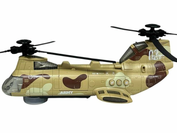 Chinook leger helikopter voor kinderen met kleurrijke lichtjes en geluiden