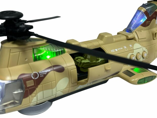 Chinook leger helikopter voor kinderen met kleurrijke lichtjes en geluiden