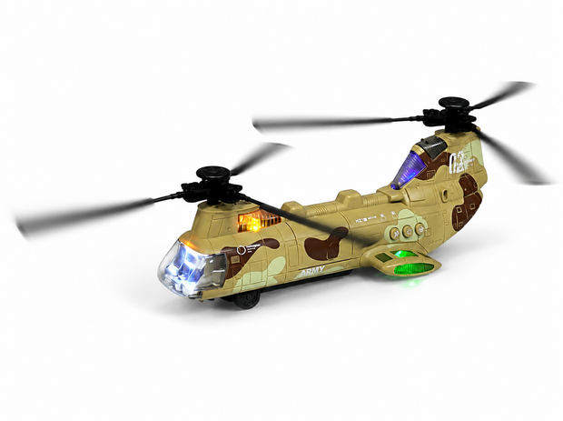 Chinook leger helikopter voor kinderen met kleurrijke lichtjes en geluiden