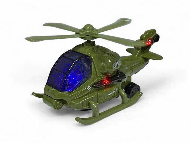 Helikopter - gevechtshelikopter met draaiende propellers - geluid en licht - Bip&amp;Go