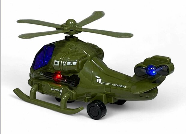 Helikopter - gevechtshelikopter met draaiende propellers - geluid en licht - Bip&amp;Go
