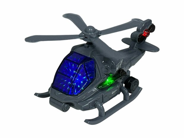 Helikopter - gevechtshelikopter met draaiende propellers - geluid en licht - Bip&amp;Go
