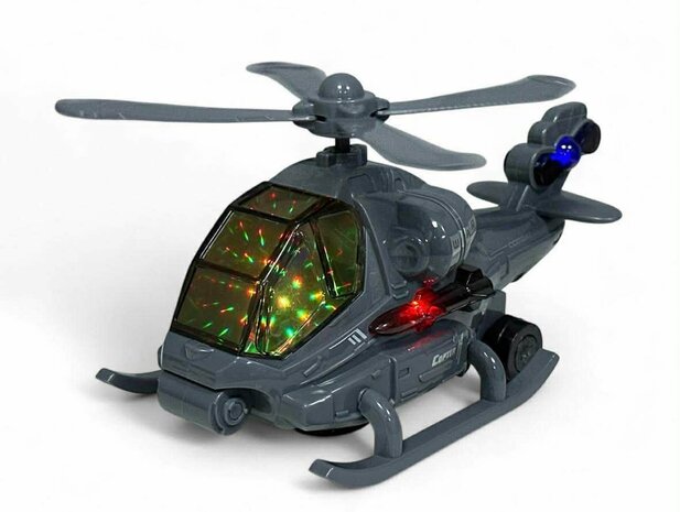 Helikopter - gevechtshelikopter met draaiende propellers - geluid en licht - Bip&amp;Go
