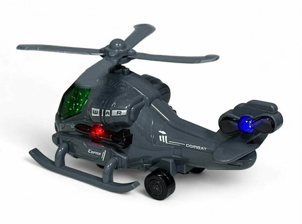 Helikopter - gevechtshelikopter met draaiende propellers - geluid en licht - Bip&amp;Go