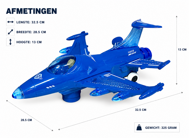 Straaljager met rookspray en Licht effecten - Zelf rijdend - Army Jet Fighter Aircraft