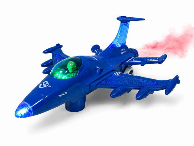 Straaljager met rookspray en Licht effecten - Zelf rijdend - Army Jet Fighter Aircraft