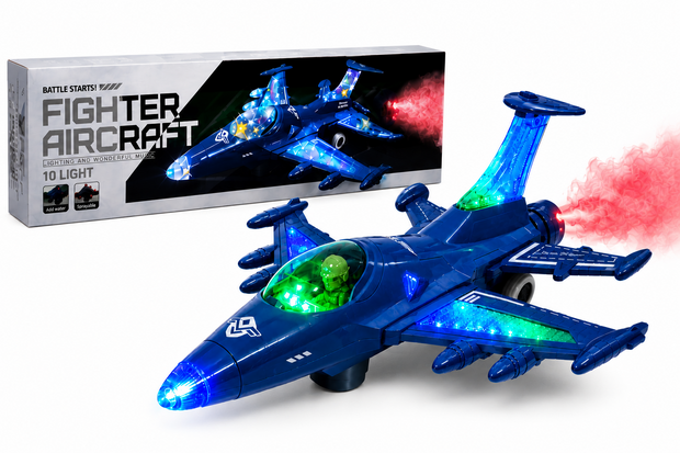 Straaljager met rookspray en Licht effecten - Zelf rijdend - Army Jet Fighter Aircraft
