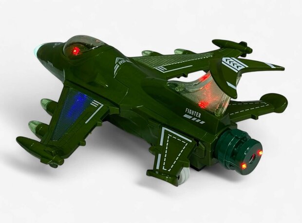 Straaljager met rookspray en Licht effecten - Zelf rijdend - Army Jet Fighter Aircraft