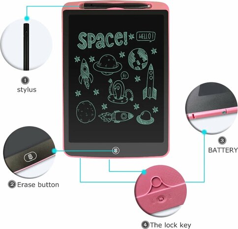 Tekentablet voor Kinderen - Tekenbord - Educatief 12 inch LCD Tablet - Speelgoed voor Kinderen