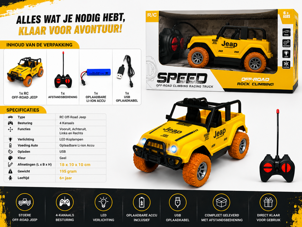 Rc Auto Extreme Sport Car - Rc auto - Oplaadbaar Accu + USB lader 