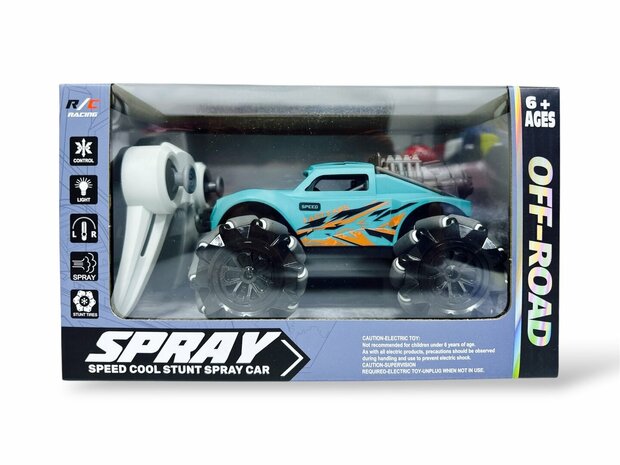 RC Auto Stunt Spray Auto - 6 Kanaal 4WD &ndash; Drift, Zijwaarts Rijden - LED Verlichting &amp; Mist Effect Mix3