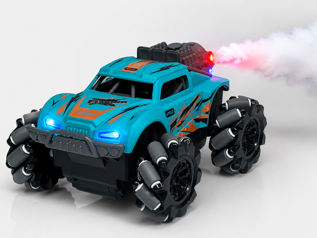 RC Auto Stunt Spray Auto - 6 Kanaal 4WD &ndash; Drift, Zijwaarts Rijden - LED Verlichting &amp; Mist Effect Mix3