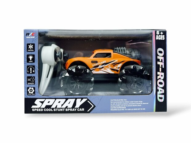 RC Auto Stunt Spray Auto - 6 Kanaal 4WD &ndash; Drift, Zijwaarts Rijden - LED Verlichting &amp; Mist Effect Mix3