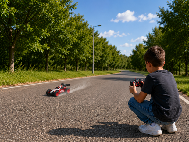 RC Race Buggy - 1:10 - bestuurbare Sportauto - Oplaadbaar - Red Racer