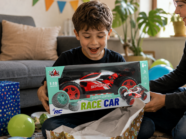 RC Race Buggy - 1:10 - bestuurbare Sportauto - Oplaadbaar - Red Racer mix