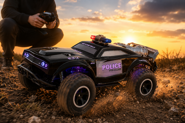 RC Politie Auto - ROCK Crawler - Off-Road - 2.4GHZ - 1:8 - 911 RC Police Car