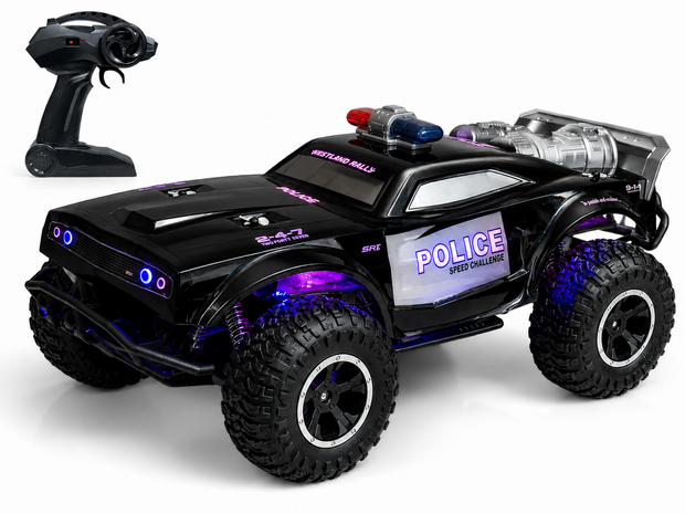 RC Politie Auto - ROCK Crawler - Off-Road - 2.4GHZ - 1:8 - 911 RC Police Car