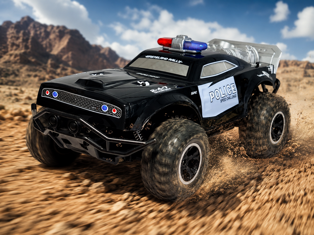 RC Politie Auto - ROCK Crawler - Off-Road - 2.4GHZ - 1:8 - 911 RC Police Car