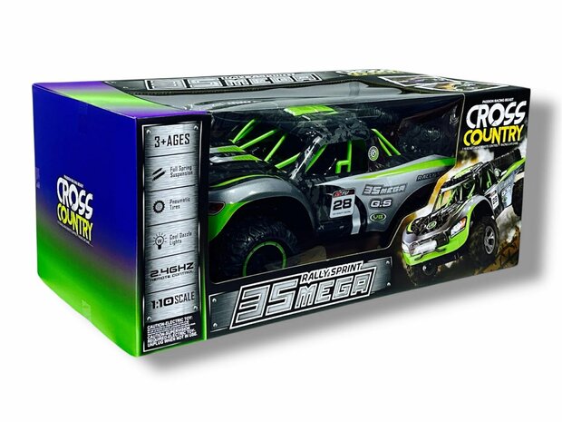 RC Auto Offroad Rally Sprint 35 Mega 1:10 &ndash; 42CM RC Auto  - Extra Reservewielen &amp; 2.4GHz 