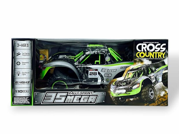 RC Auto Offroad Rally Sprint 35 Mega 1:10 &ndash; 42CM RC Auto  - Extra Reservewielen &amp; 2.4GHz 