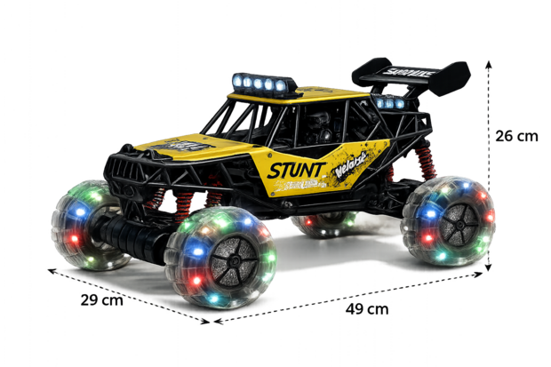RC Auto MAX DRIVE RC Monstertruck 1/8 XXL met 360&deg; Drift, Rookfunctie, LED - 2.4GHZ - Omni Wielen