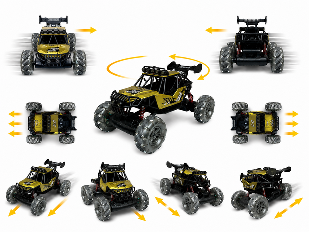 RC Auto MAX DRIVE RC Monstertruck 1/8 XXL met 360&deg; Drift, Rookfunctie, LED - 2.4GHZ - Omni Wielen