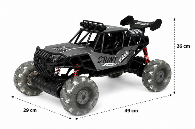 RC Auto MAX DRIVE RC Monstertruck 1/8 XXL met 360&deg; Drift, Rookfunctie, LED - 2.4GHZ - Omni Wielen