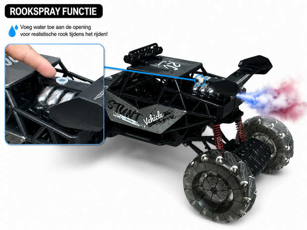 RC Auto MAX DRIVE RC Monstertruck 1/8 XXL met 360&deg; Drift, Rookfunctie, LED - 2.4GHZ - Omni Wielen