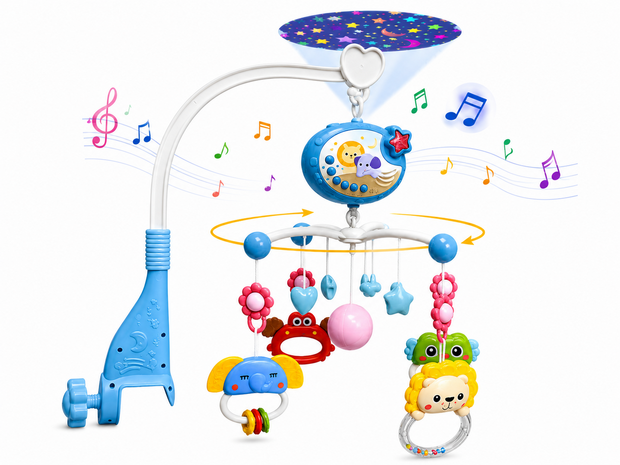 Muzikale Baby Mobiel met Projector, Muziek &amp; 360&deg; Rotatie en Timer IBI-IRN 
