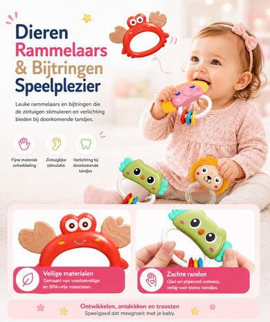 Muzikale Baby Mobiel met Projector, Muziek &amp; 360&deg; Rotatie en Timer IBI-IRN Roze