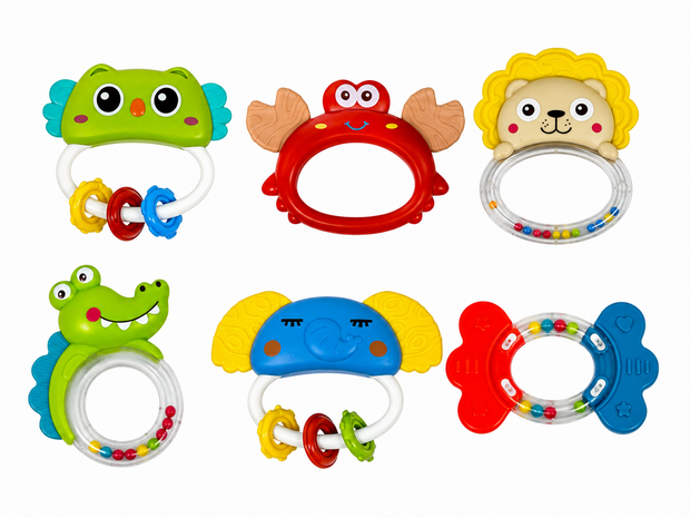 Baby Handbel rammelaar bijtring set van 6 stuks