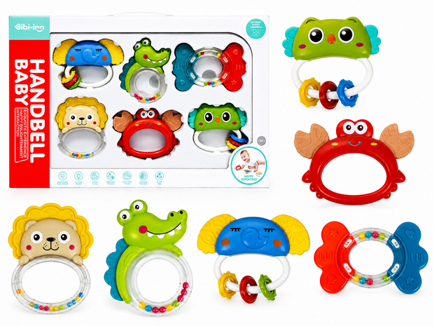 Baby Handbel rammelaar bijtring set van 6 stuks