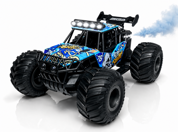 RC Monster Truck 1:8 met LED Verlichting, Rookspray &amp; 2.4GHz 46 cm