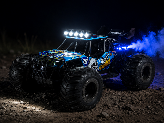 RC Monster Truck 1:8 met LED Verlichting, Rookspray &amp; 2.4GHz 46 cm