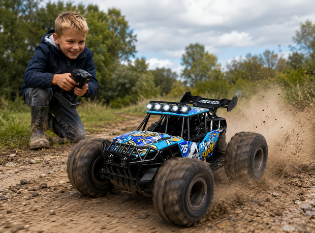 RC Monster Truck 1:8 met LED Verlichting, Rookspray &amp; 2.4GHz 46 cm