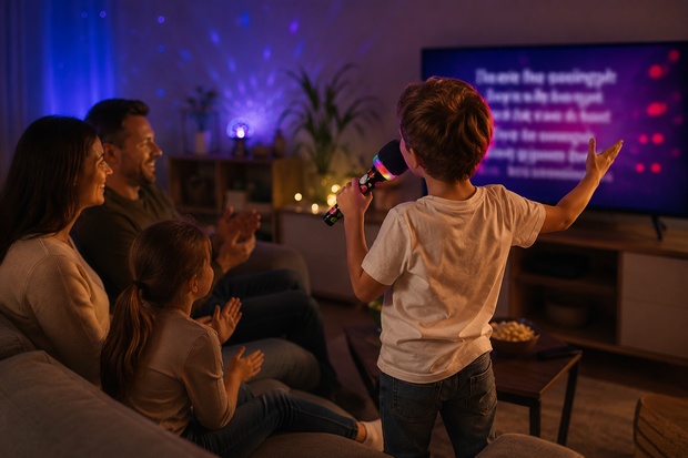Kinderen Karaoke Microfoon met Speaker, LED Verlichting - Bluetooth - Voice Changer &amp; Oplaadbaar