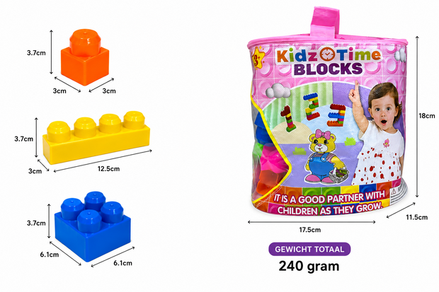 Blocks - Bouwblokken Set &ndash; 30 stuks Grote Bouwstenen voor Peuters