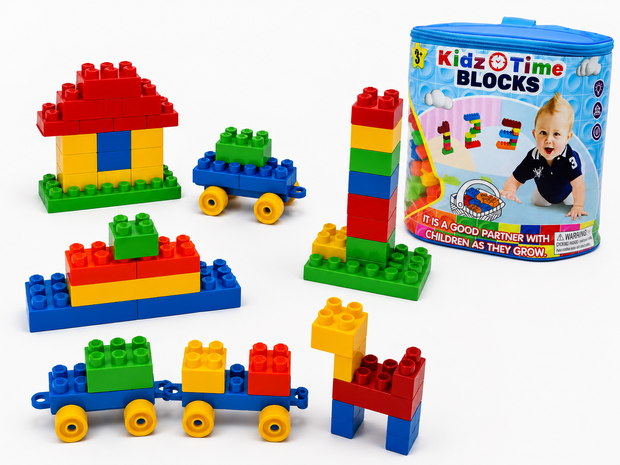Blocks - Bouwblokken Set &ndash; 52 delig met Opbergtas voor Peuters