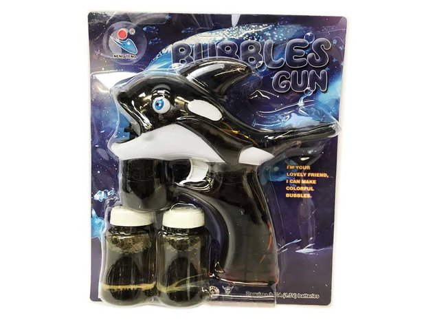 Bellenblaas pistool Dolfijn met lichtjes en muziek - Black Dolfin Bubble Gun