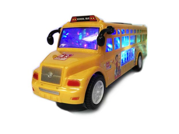 Schoolbus met Disco Led Lichtjes en Muziek - speelgoed busje