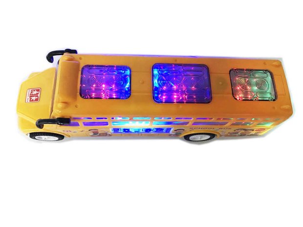 Schoolbus met Disco Led Lichtjes en Muziek - speelgoed busje