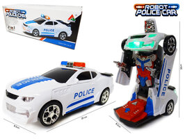 Roboter-Polizeiauto 2 in 1 Transformator LED-Licht und Ton 22CM.
